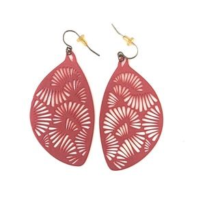 Red Cut Out Lightweight Drop Earrings